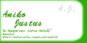 aniko justus business card